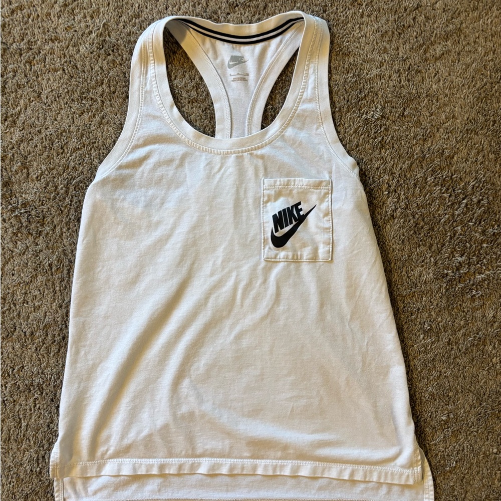 Nike White Sleeveless Top with Logo